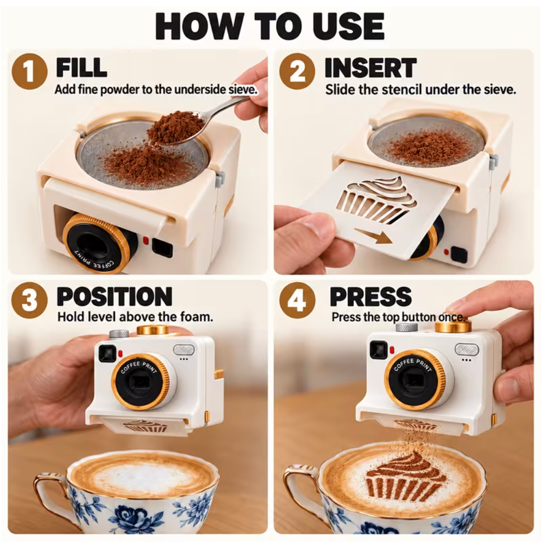 Premium Caffe Art Camera – Sage Green